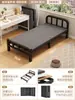 Cama plegable Cama individual Hogar Adulto Casa de alquiler Cama simple Oficina Cama para pausa del almuerzo Dormitorio Conveniente Tablero duro Cama de hierro