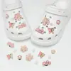 Estampado de leopardo retro ins Crocs accesorios DIY estilo desierto flores para zapatos hebilla de zapato de mujer decoración flor de rosa linda desmontable