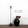 Adornos de Candelabro Retro de Hierro Fundido Hechos a Mano, Lámparas de Aceite de Hierro Antiguo, Candelabros Decorativos para Sala de Té Zen, Lámparas de Piso Estilo Wabi-Sabi