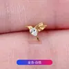 Pendientes de Aleación de Titanio F136 Colibrí Zirconia Cúbica Gota de Agua 5A Clavo para Hélice Interna del Cartílago del Oído Clavo para Labio Joyería para Piercing Corporal de Titanio G23