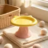 Cuencos de cerámica para mascotas transfronterizos al por mayor, platos elevados de cerámica para mascotas con forma de oso, latas de comida para gatos, platos de alimentación y cuencos de comida