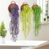 Flor Salgueiro Sino Dourado Decoração de Pendurar na Parede Sala de Estar Planta Videira de Flor Videira de Plástico Planta Pendurada na Parede Interna Orquídea Videira de Flor Artificial
