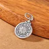 Colgante Bagua de Nueve Compartimentos en Plata de Ley S925 Colgante de Nueve Compartimentos Estilo Tíbet Xizang Pulsera de Cuerda Trenzada DIY Accesorios de Plata