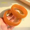 Venta al por mayor del fabricante Pulsera de Jade Amarillo Hetian de Xinjiang de Alta Imitación Pulsera de Jade Amplia de Jade Amarillo para Mujer Jade de Mongolia Exterior