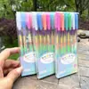 Bolígrafos Coloridos Estilo Coreano Pastel Arcoíris Gradiente de 6 Colores Bolígrafos Acuarela Fluorescentes Bolígrafos para Tarjetas Negras de Bricolaje Bolígrafos para Tarjetas de Felicitación Premios para Estudiantes