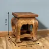 Tailandia Madera Maciza Tallado a Mano Elefante Relieve Taburete para Cambiar Zapatos Mesa Juego de Tres Piezas Familiar Comercial Mesa de Café Juego de Taburetes