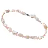 Versión Alta Costura Concha Natural Cristal Artificial Diseño de Bloques de Color Conjunto de Collar Cadena para Clavícula Pulsera