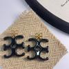 Brincos Redondos Coração Design de Nicho Femininos Coc Mesmo Estilo Resina Brinco com Logo Grande Pino de Orelha Prata Esterlina Temperamento Versátil Personalidade
