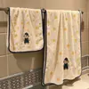 Toalla Facial y de Baño de Secado Rápido para Uso Doméstico, Absorbente y Libre de Pelusa, Bata de Baño para Adultos para Mujer, Set de Dos Piezas Engrosado, Estilo Pareja, Nuevo