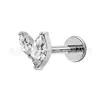 Clavo de Hueso de Oído Jiangtai F136 de Titanio Marquise Incrustado con Circonita Venta Caliente Transfronteriza Cuerpo de Aleación de Titanio G23 Joyería para Piercing Clavo de Oreja