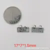 1-37 Shanxi Retro Plata Antigua Espaciador de Doble Oreja Accesorios para Manualidades Pulsera de Plata Sanqi Pulsera Juguete Adorno Accesorios