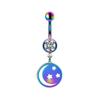 Gatte transfronteiriço gradiente azul roxo Animal Planet piercing de umbigo alienígena piercing de umbigo joia de aço inoxidável