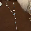Collar sencillo y elegante con colgante de gota de agua y borla de perlas para mujer, lujo ligero con un toque de alta gama, cadena para la clavícula, joyería de estilo nicho para vacaciones
