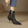 Botines de moda retro a media pantorrilla, botines versátiles y elegantes de tacón grueso para mujer, punta fina, colección de otoño 2026, botines ajustados