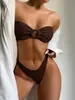 2022 AliExpress Europeu e Americano Comércio Exterior Maiô Feminino Cortado Argola Tubo Vazado Top Sexy Biquíni 9987