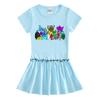 2023 verão novo estilo coreano roupas infantis vestido de manga curta meia manga bebê orelha de madeira plissada estilo ocidental saia fina