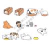 Animales codiciosos micro paisaje diy bonsái pequeños adornos cartón gato y perro lindos animales de resina accesorios de jardinería
