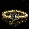 Pulseira Original de Pedra Citrino Cabeça Grande Raposa Feminina Pulseira Trançada de Corda Vermelha Masculina Cristal Amarelo Joia de Nicho Presente