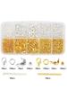 Amazon Hot Selling 10 Gig Ouro e Prata Caixa Aberta Anel Lagosta Fivela Diy Acessórios Feitos à Mão Material Conjunto Caixa
