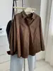 Camisa de algodón puro estilo coreano para mujer, camisa tejida de color liso simple con solapa y bolsillos, colección de otoño 2026, adecuada para figuras petite