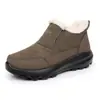 Novo Estilo de Inverno Sapatos de Pano Old Beijing Com Pelúcia Quente Sapatos Masculinos Solado Macio Antiderrapante Sapatos Casuais Masculinos Sapatos de Algodão para Homens de Meia-Idade e Idosos