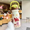 Termo Co-Branded Judy Nick para Mujer, Alto Valor Estético, Nuevo Modelo 2026, Taza con Popote, Botella de Agua para Pareja con Tapa, Regalo de Cumpleaños