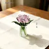Buquê de Rosa Esmaltada Zibo Mini Arranjo de Flores Artificiais de Vidro Decoração de Mesa Artesanato Presente de Dia dos Namorados