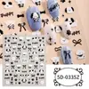 Fábrica Zhengxiang Personalizado Pegatinas de Diamantes 5D Pegatinas de Uñas en Relieve Calcomanías para Uñas de Fresa Cereza Lazo Oem