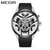 Reloj de pulsera MEGIR para hombre, nuevo, con correa de silicona, multifuncional, creativo, de moda, deportivo, venta al por mayor