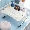 Escritorio de Computadora Plegable, Mesa Plegable para Ventana, Escritorio para Estudiante Junto a la Cama en Dormitorio, Móvil para Recámara, Antideslizante, Portavasos, Plegable