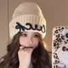 Sombrero 2024 Popular Sombrero de Lana Tejido para Mujer Otoño e Invierno Versátil Circunferencia de Cabeza Grande Suelto Cálido Sombrero para el Frío que Afina el Rostro Sombrero Pequeño