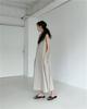 Estilo Chic Coreano Suelto Oversize Sin Mangas Color Calabaza Largo de Algodón y Lino Vestido Ops para Mujer Moda 2025