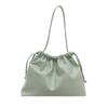Bolso Balde Fruncido con Cordón para Mujer 2025 Verano Moda Nuevo Estilo Gran Capacidad Casual Hombro Relajado Bolso Tote