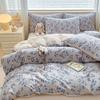 Juego de cuatro piezas de algodón puro estilo Mori Cubierta de edredón individual de algodón Ropa de cama Dormitorio Sábana de tres piezas Juego para las cuatro estaciones