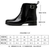 Botas de lluvia Chelsea rojas de moda para mujer, talla de adulto, antideslizantes, impermeables, engrosadas, duraderas, de caña corta y con acabado brillante, adecuadas para ir al trabajo