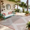 Esterilla de Césped para Picnic Jacquard Geométrico Tubo de PP Fácil de Limpiar, Esterilla de Jardín Engrosada Resistente al Desgaste, Esterilla de Playa Impermeable de Secado Rápido