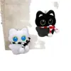 Novo Pingente de Boneca Gatinho Preto de Pelúcia Coração de Menina Squeak Pingente Versátil Pingente de Mochila Chaveiro Venda por Atacado