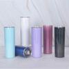 Taza Recta de Acero Inoxidable de Doble Pared para Cerveza Termo al Vacío 20oz con Pintura Arcoíris 304skiny Taza para Coche