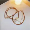 Nuevo Estilo Celebridad de Internet Transmisión en Vivo Mismo Estilo Pulsera de Cristal Arena Natural para Mujer ins Nicho Simple Elegante Pulsera para Novia