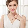 Collar para mujer estilo coreano con piedra de hibisco de cristal rosa de imitación, tono suave, moda, clavícula, chapado en plata, colgante de oro rosa