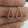 Pendientes Coreanos Super Hada Exquisitos de Gotas de Agua con Diamantes Aguja de Plata S925 Pequeños Elegantes Simples Pendientes de Celebridad de Internet Regalo para Novia