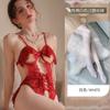 Lencería Sexy Soportes de Acero Levanta Pecho Pequeño Chaleco de Encaje Grande Tentación Provocación Transparente Mono Pijama Mujer