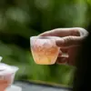 Taza de té de alta gama de seis colores, estilo vintage pintada a mano para ceremonias de té para maestros, juego de té de cristal, taza especial para beber té