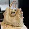 Bolso Grande Tejido de Paja para Mujer 2026 Nuevo Estilo Bolso Tote de un Solo Hombro para Mujer Estilo Francés de Nicho Ins Bolso Cruzado de un Solo Hombro para Mujer