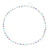 Collar Largo Cruzado Ins Europeo y Americano Corazón de Colores Cristal Cadena Elegante Accesorio de Chica de Moda Cadena para Clavícula Cadena para Suéter