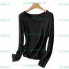 Camisa de Base Feminina Meiyabi Black Label Lã 5A 150S Cinco em Um Temperatura Constante Quente Couro Sem Ferro Slim Manga Longa