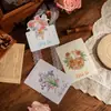 Tarjeta de Saludo de Flor Pequeña 520 Ritual Romántico Sorpresa Ramo Festivo Escrito a Mano Tarjeta de Felicitación Cumpleaños Plegable Tarjeta de Felicitación