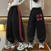 Pantalones para niñas, nuevo estilo 2026, pantalones deportivos de primavera y otoño, pantalones largos casuales para niños mayores, transfronterizos