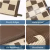 Popular Tubo Hueco de PP Tejido 6x9 Pies Alfombrilla Geométrica Personalizada para RV, Alfombrilla Exterior para Picnic en la Playa para Familias