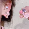 Brincos florais frescos estilo floresta para mulheres, estilo férias na praia primavera/verão, moda dopamina, brincos de tarraxa elegantes e bonitos